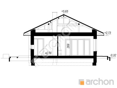 Проект дома ARCHON+ Дом под какао вер.2 Розріз будинку