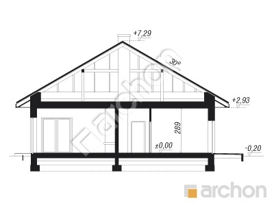 Проєкт будинку ARCHON+ БУДИНОК В РЕНКЛОДАХ 2 Розріз будинку
