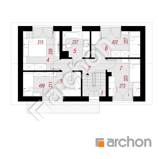 Проект дома ARCHON+ Дом в иберисах 2 (Г) План мансандри