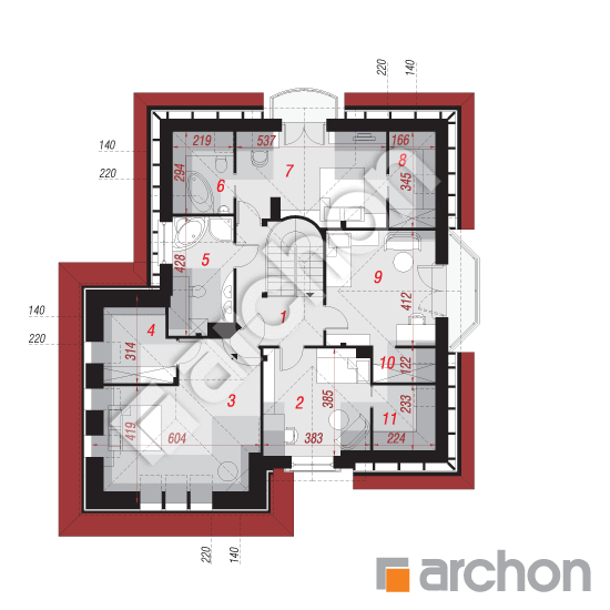 Проект будинку ARCHON+ Будинок в бергамотах (Г2) вер.2 План мансандри