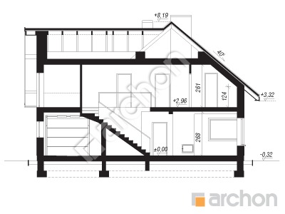 Проєкт будинку ARCHON+ Будинок в медовниках 3 Розріз будинку