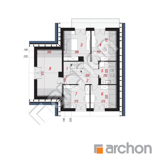 Проект дома ARCHON+ Дом в стрелитциях 2 (Г) План мансандри
