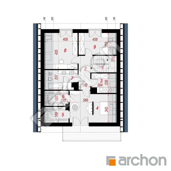 Проект будинку ARCHON+ Будинок під хікорою 3 План мансандри