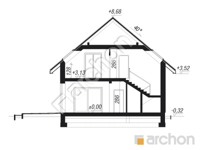Проект дома ARCHON+ Дом под хикорой 3 Розріз будинку