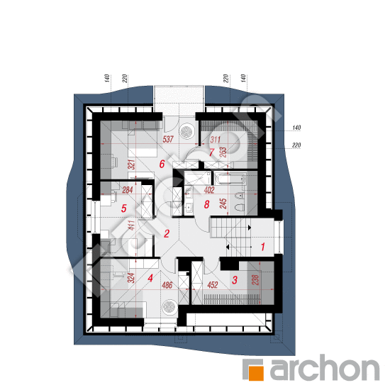 Проект будинку ARCHON+ Будинок в зефірантесі 2 План мансандри