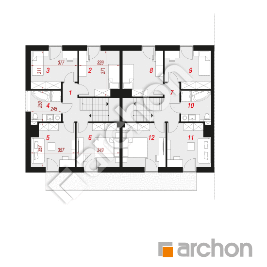 Проект дома ARCHON+ Дом в нарциссах (Р2Б) План мансандри