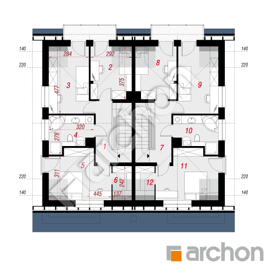 Проект будинку ARCHON+ Будинок під гінко (ГР2М) План мансандри