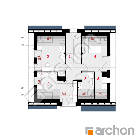 Проект будинку ARCHON+ Будинок в амарилісах 5 (В) План мансандри