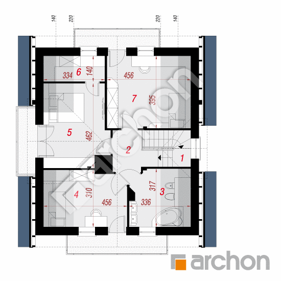 Проект будинку ARCHON+ Будинок в рододендронах 5 (ВПН) План мансандри
