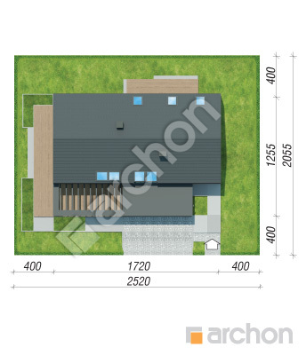 Проєкт будинку ARCHON+ Будинок в агапантах 3 (E) ВДЕ Ситуація