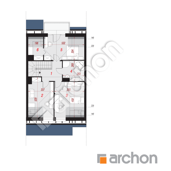 Проект будинку ARCHON+ Будинок в клематисах 7 (С) вер. 3 План мансандри