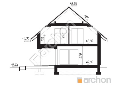 Проект дома ARCHON+ Дом в краспедиях Розріз будинку