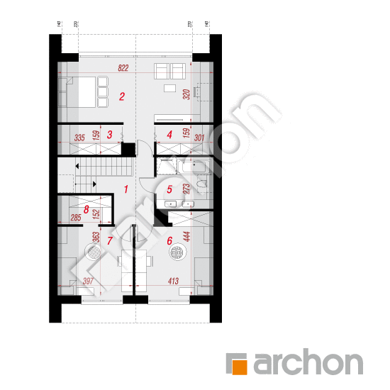 Проект дома ARCHON+ Дом в папаверах 5 (Г) План мансандри
