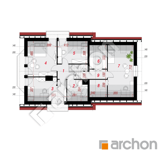 Проект будинку ARCHON+ Будинок в рододендронах 6 (Г2П) вер.2 План мансандри