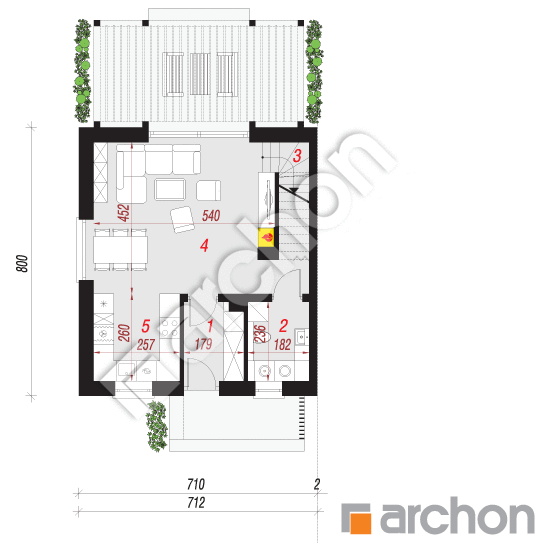 Проект будинку ARCHON+ Будинок під ціцербітою (Б) План першого поверху