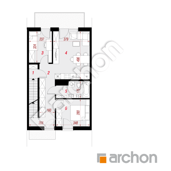 Проект будинку ARCHON+ Будинок в фіалках 14 (Р2С) План першого поверху
