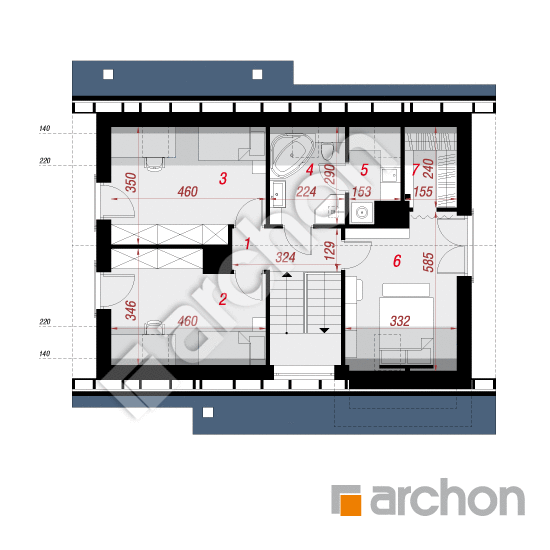 Проект будинку ARCHON+ Будинок в журавках 2 вер.2 План мансандри