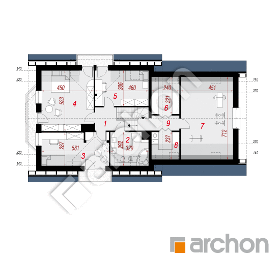 Проект дома ARCHON+ Дом в рододендронах 18 (Г2Т) План мансандри