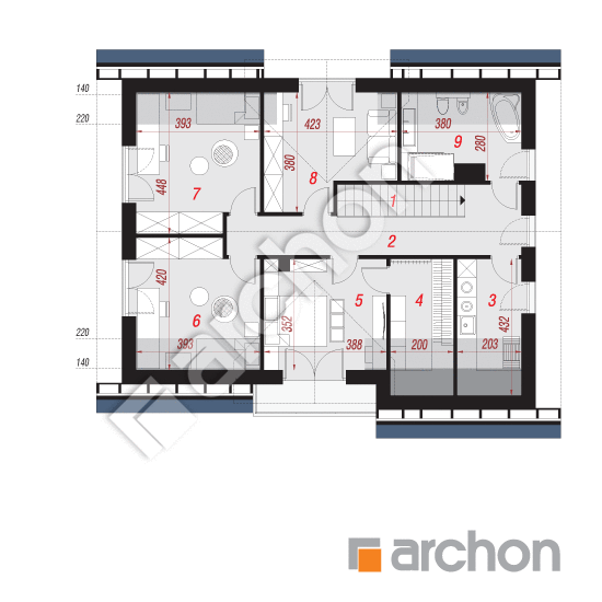 Проект будинку ARCHON+ Будинок в ізопірумі 15 (Е) План мансандри