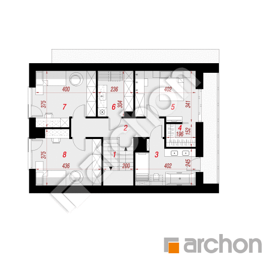 Проект будинку ARCHON+ Будинок в малинівці 32 План мансандри