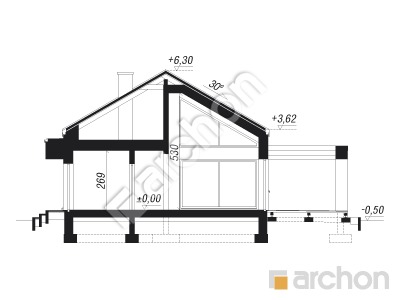 Проєкт будинку ARCHON+ Будинок під пінією 2 Розріз будинку
