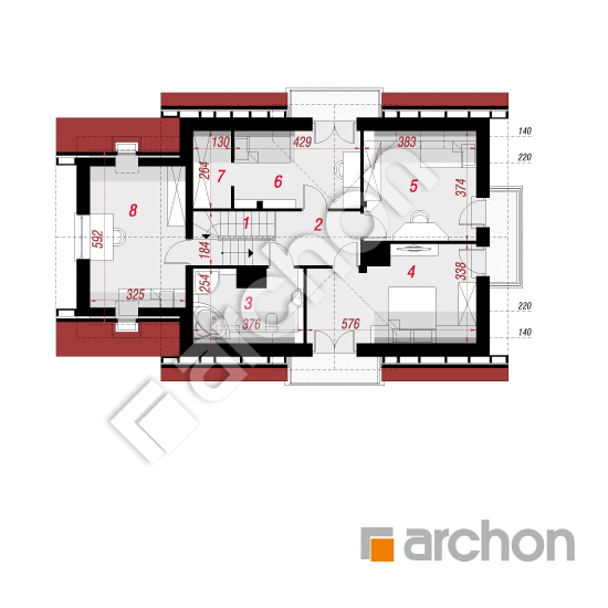 Проект будинку ARCHON+ Будинок в вербенах 2 вер. 2 План мансандри