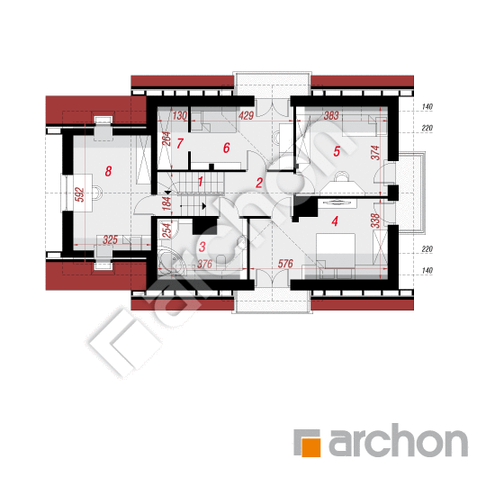Проект дома ARCHON+ Дом в вербене 2 вер. 2 План мансандри