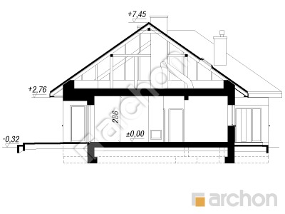Проєкт будинку ARCHON+ Будинок в ламбертах Розріз будинку