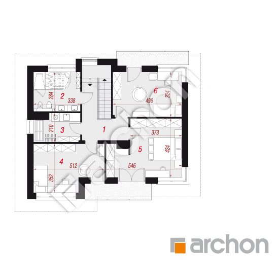 Проект будинку ARCHON+ Вілла Констанція План першого поверху