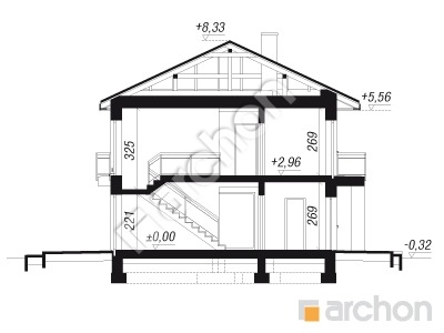 Проект дома ARCHON+ Вилла Констанция Розріз будинку