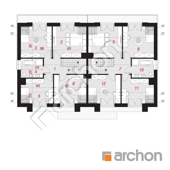 Проект дома ARCHON+ Дом в клематисах 29 (Р2) План мансандри