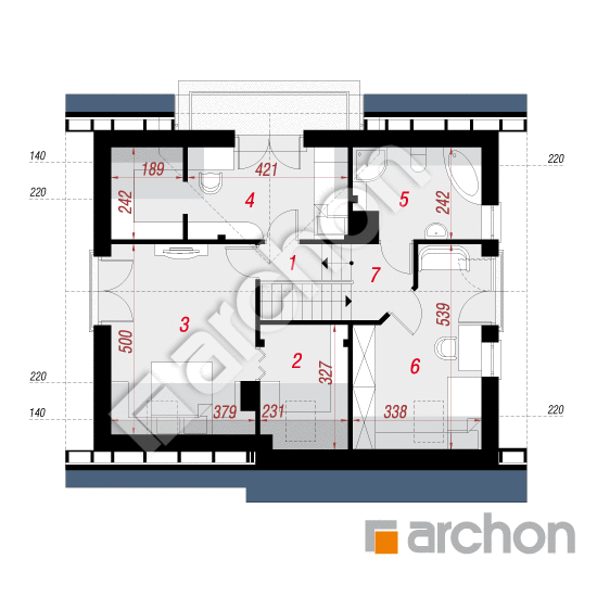 Проект будинку ARCHON+ Будинок під лічі вер.2 План мансандри