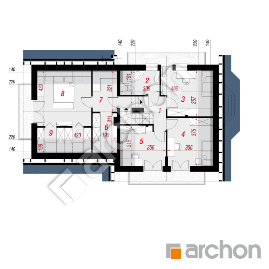 Проект дома ARCHON+ Дом в перловнике 2 (Г2) План мансандри
