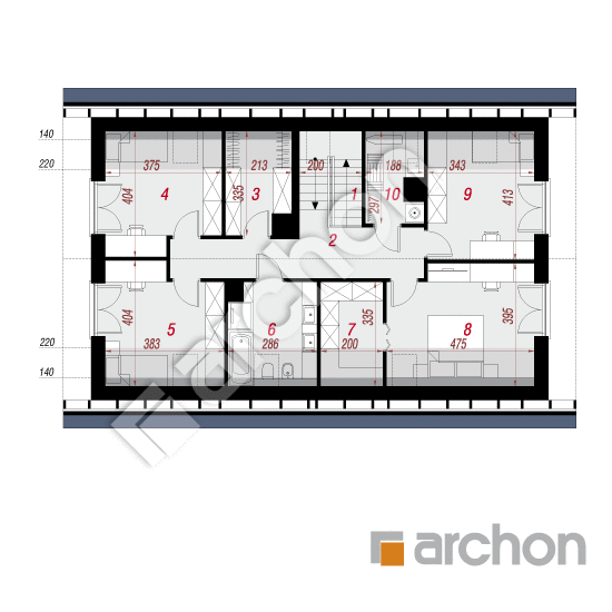 Проект будинку ARCHON+ Будинок в ліліях 2 План мансандри