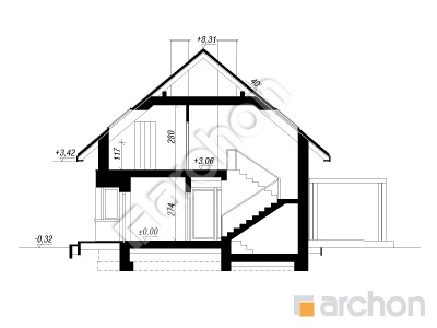 Проект дома ARCHON+ Дом в лилиях 2 Розріз будинку