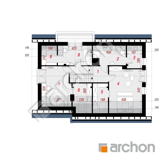 Проект будинку ARCHON+ Будинок під лічі (Г2) вер. 2 План мансандри