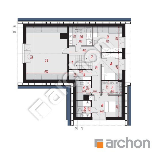 Проект будинку ARCHON+ Будинок в бартоніях (Г2) План мансандри