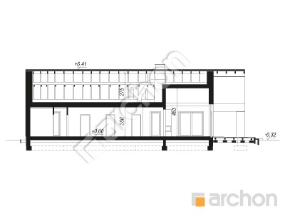 Проєкт будинку ARCHON+ Будинок в анемонах 2 Розріз будинку