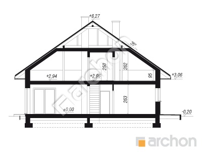 Проект дома ARCHON+ Дом в ренклодах 5 Розріз будинку