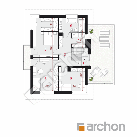 Проект дома ARCHON+ Вилла Адрианна 2 План першого поверху