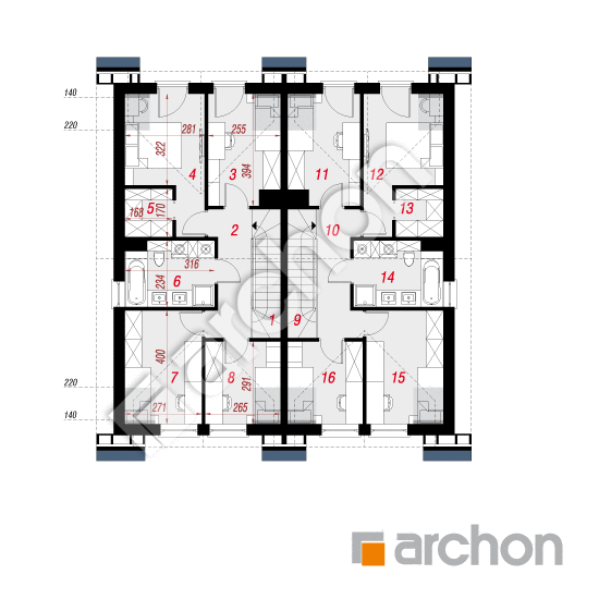 Проект дома ARCHON+ Дом в ривиях 5 (ГР2) План мансандри