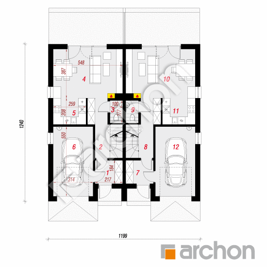 Проект будинку ARCHON+ Будинок в рівіях 5 (ГР2) План першого поверху