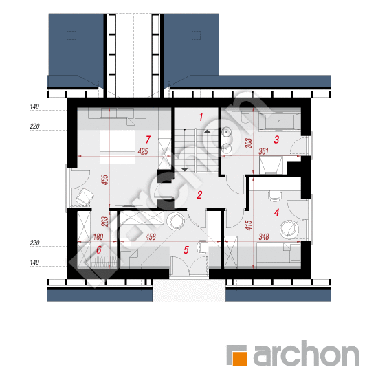 Проект дома ARCHON+ Дом в люцерне 15 План мансандри