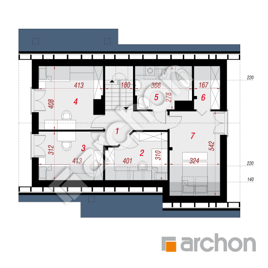 Проект будинку ARCHON+ Будинок у вістерії вер.2 План мансандри