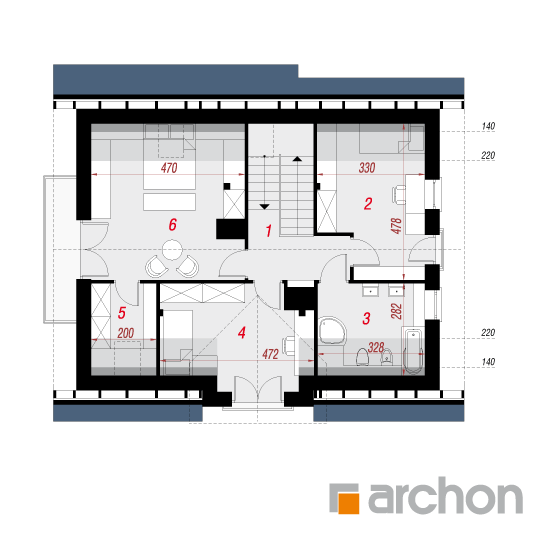 Проект будинку ARCHON+ Будинок в люцерні 5 План мансандри
