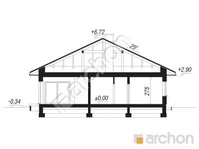Проект дома ARCHON+ Дом в джонагольдах 8 (Г2) Розріз будинку