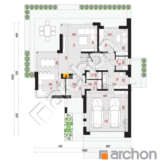 Проект будинку ARCHON+ Будинок в діассіях План першого поверху