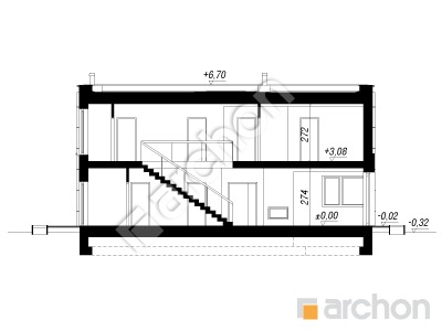 Проєкт будинку ARCHON+ Будинок в діассіях Розріз будинку
