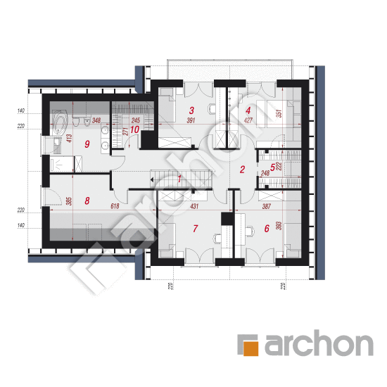 Проект дома ARCHON+ Дом в орлишках 2 (Г2П) План мансандри