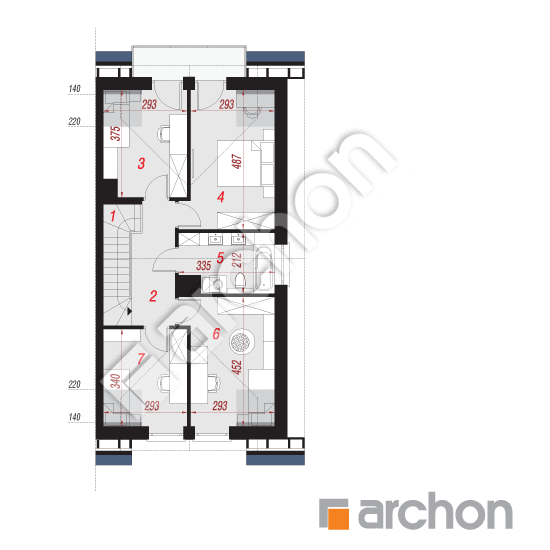 Проект будинку ARCHON+ Будинок під гінко 20 (ГБА) План мансандри